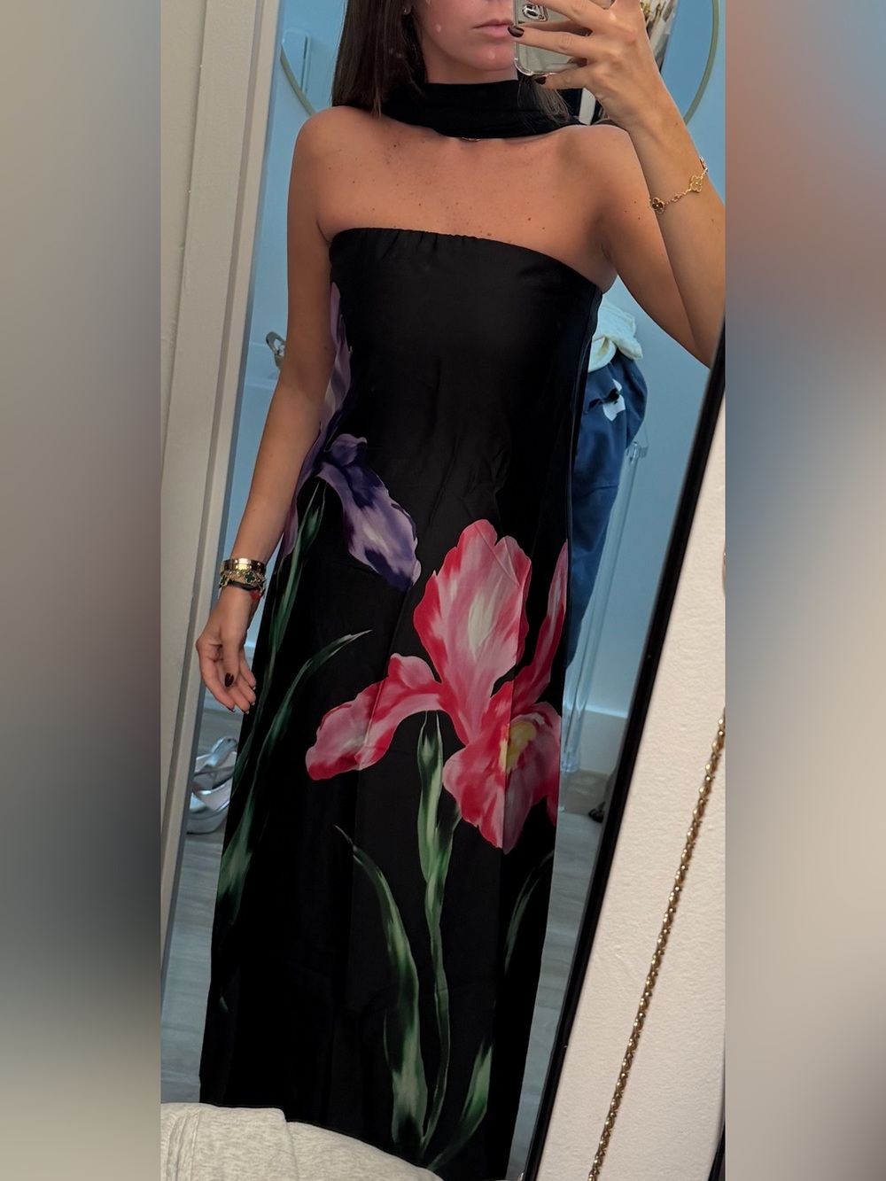Show me your Mumu Renee Maxi Dress ~ Wild Iris Luxe Satin